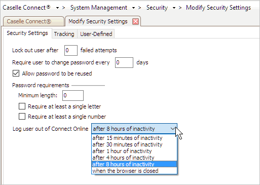 How do I change the session timeout setting? (Connect Online)