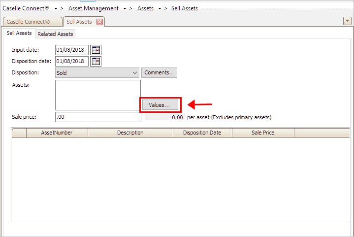 How do I sell assets?