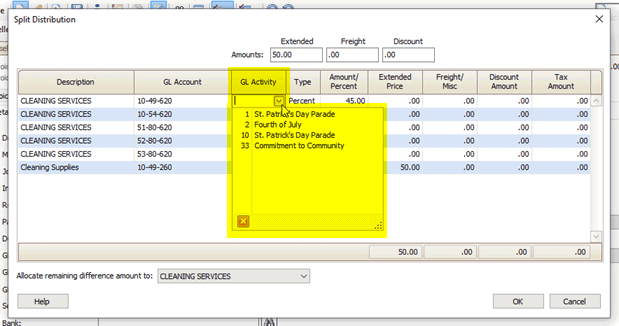 How do I assign an activity code in Split Mode?