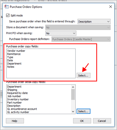 Order Copy How do I change my default options for purchase orders?