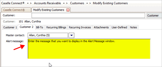 How do I display customer alert messages?