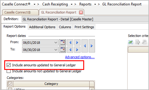 How do I print a GL Reconciliation report?