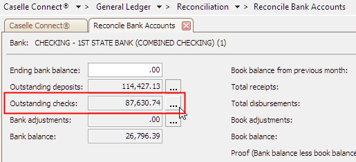How do I stop old checks from showing on a bank reconciliation?