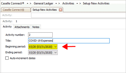 How do I use activity codes to track COVID-19 expenses? (General Ledger)
