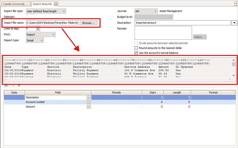 How do I import amounts?