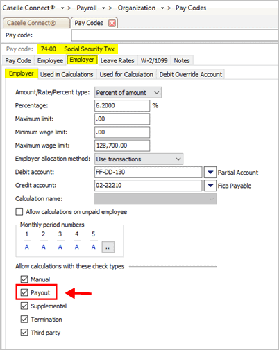 How do I calculate a pay code on a payout check?