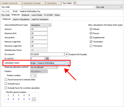 How do I add a calculation to a pay code?