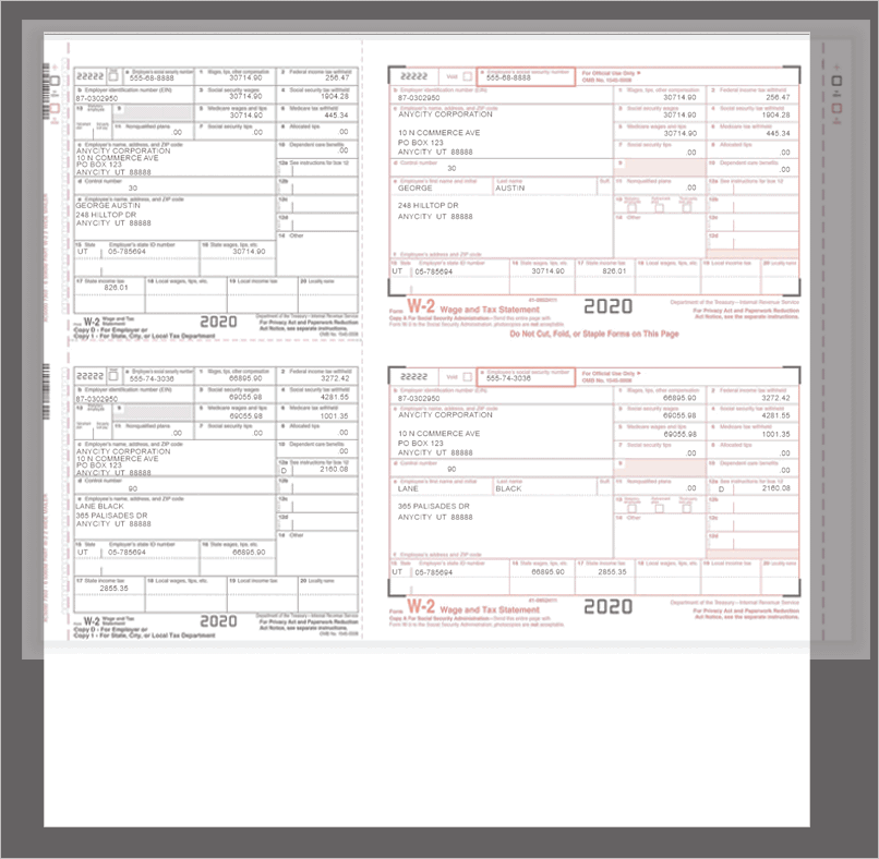 W 2 Transcript Example 6f. Print sample W-2s to scratch paper