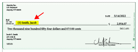 Payroll Check Form